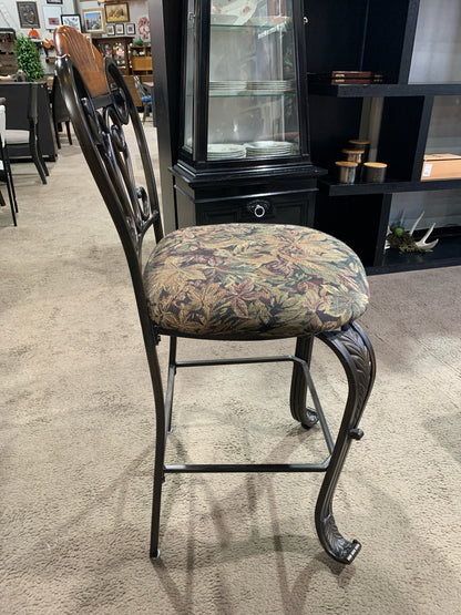 Metal Frame & Paisley Cushion Bar Stool