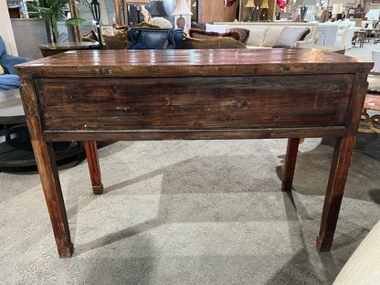 Rustic Red 3 Drawer Wood Console Table
