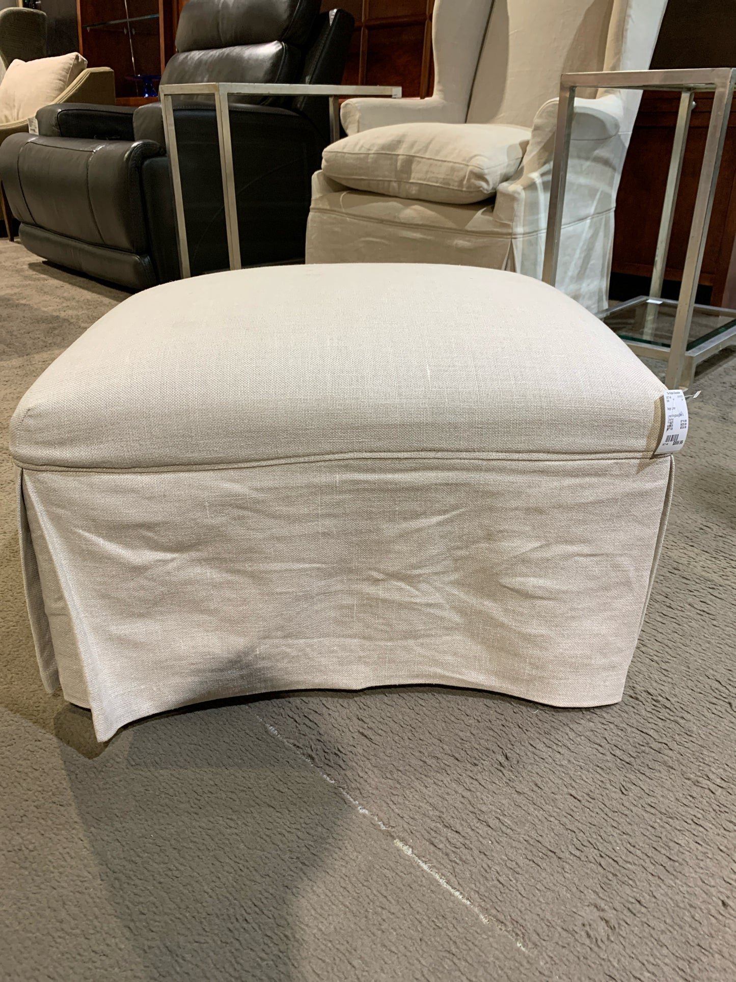 Beige Linen Armchair