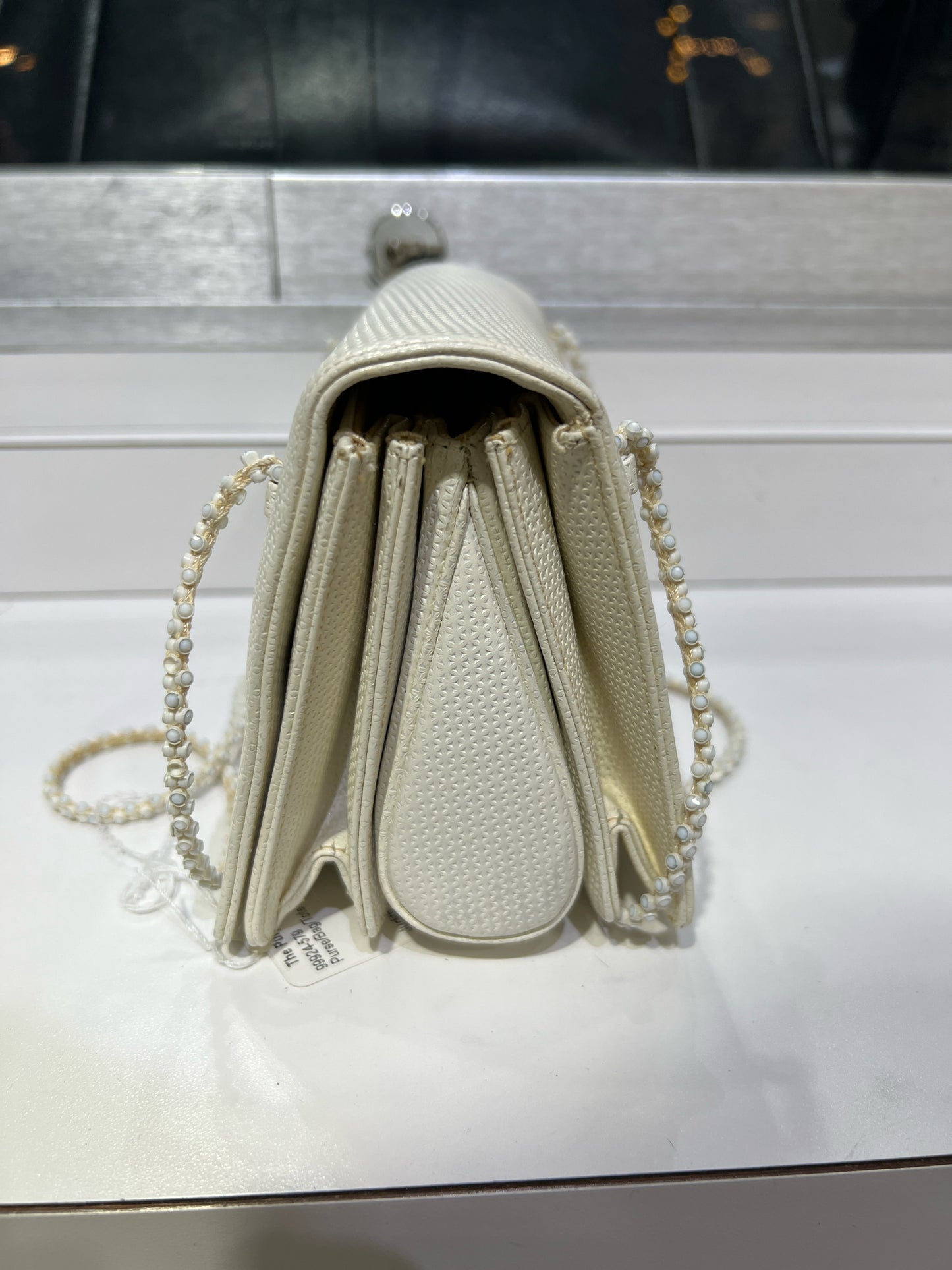 Vintage Judith Leiber Beige Textured Leather Purse