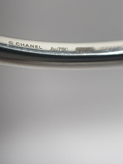 Chanel 18K White Gold & Diamond "Plume de Chanel" Bracelet