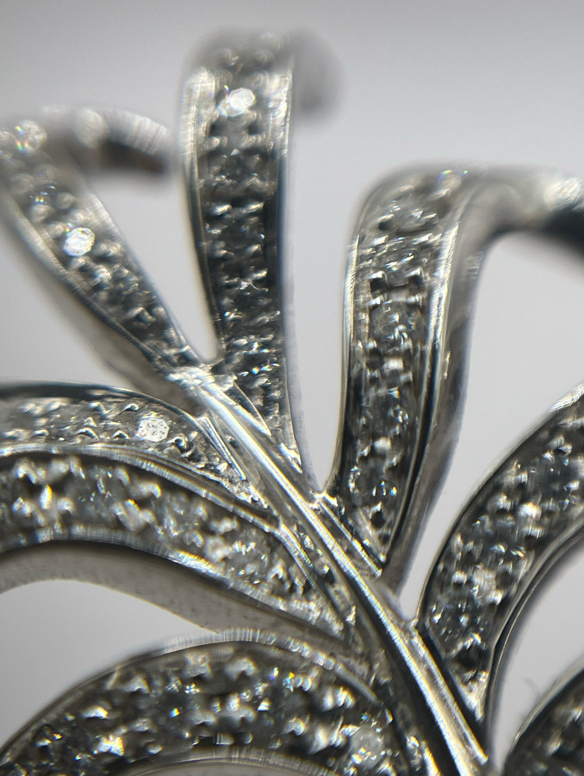 Chanel 18K White Gold & Diamond "Plume de Chanel" Bracelet