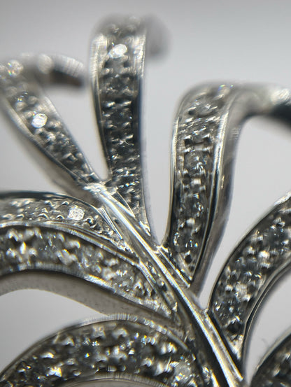 Chanel 18K White Gold & Diamond "Plume de Chanel" Bracelet